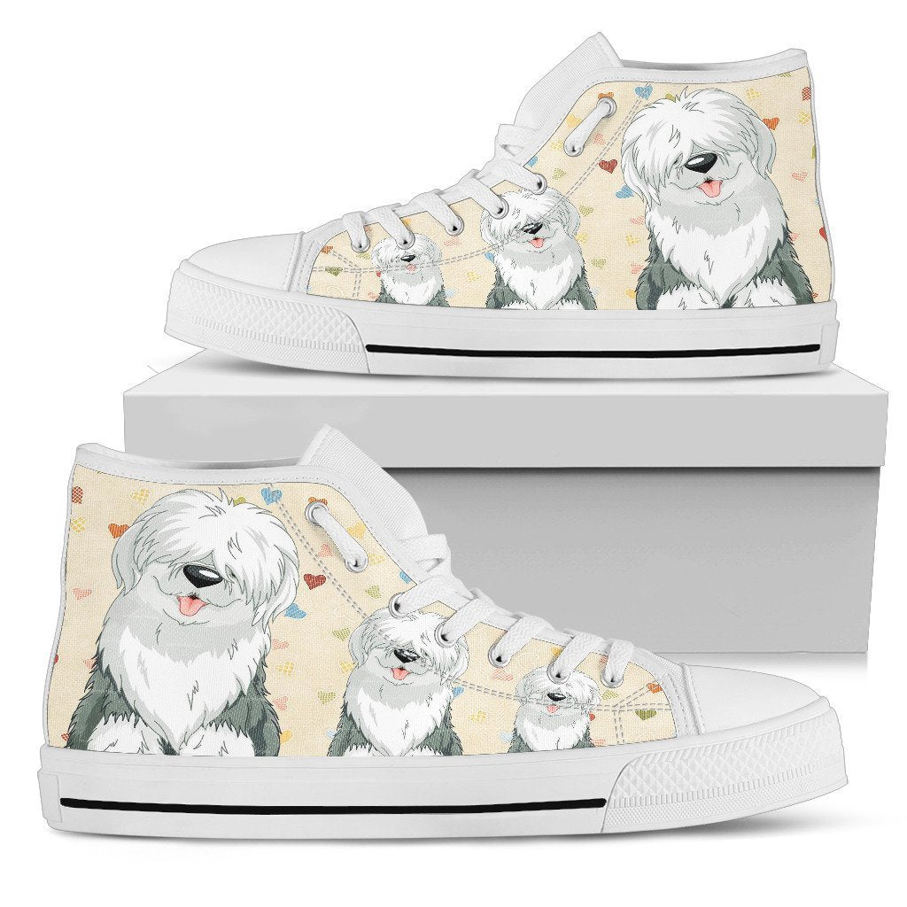 Old English Sheepdog Shoes High Top For Women Grabiiva