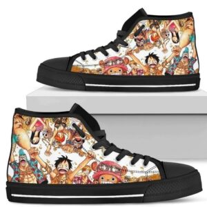 One Piece Men Sneakers High Top Fan Anime Gift NH09 Grabiiva