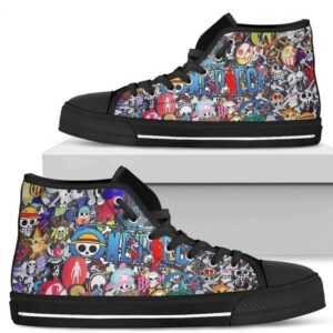 One Piece Symbol High Top Sneakers Fan Anime Gift Idea NH09 Grabiiva