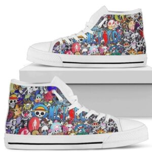 One Piece Symbol Sneakers High Top Fan Anime Gift NH09 Grabiiva