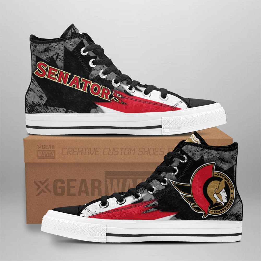 Ottawa Senators High Top Shoes Custom Canadian Maple Sneakers Grabiiva