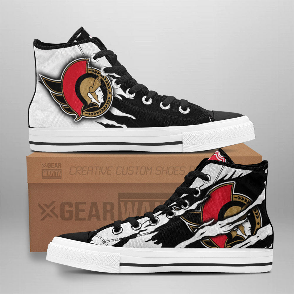 Ottawa Senators High Top Shoes Custom For Fans Grabiiva