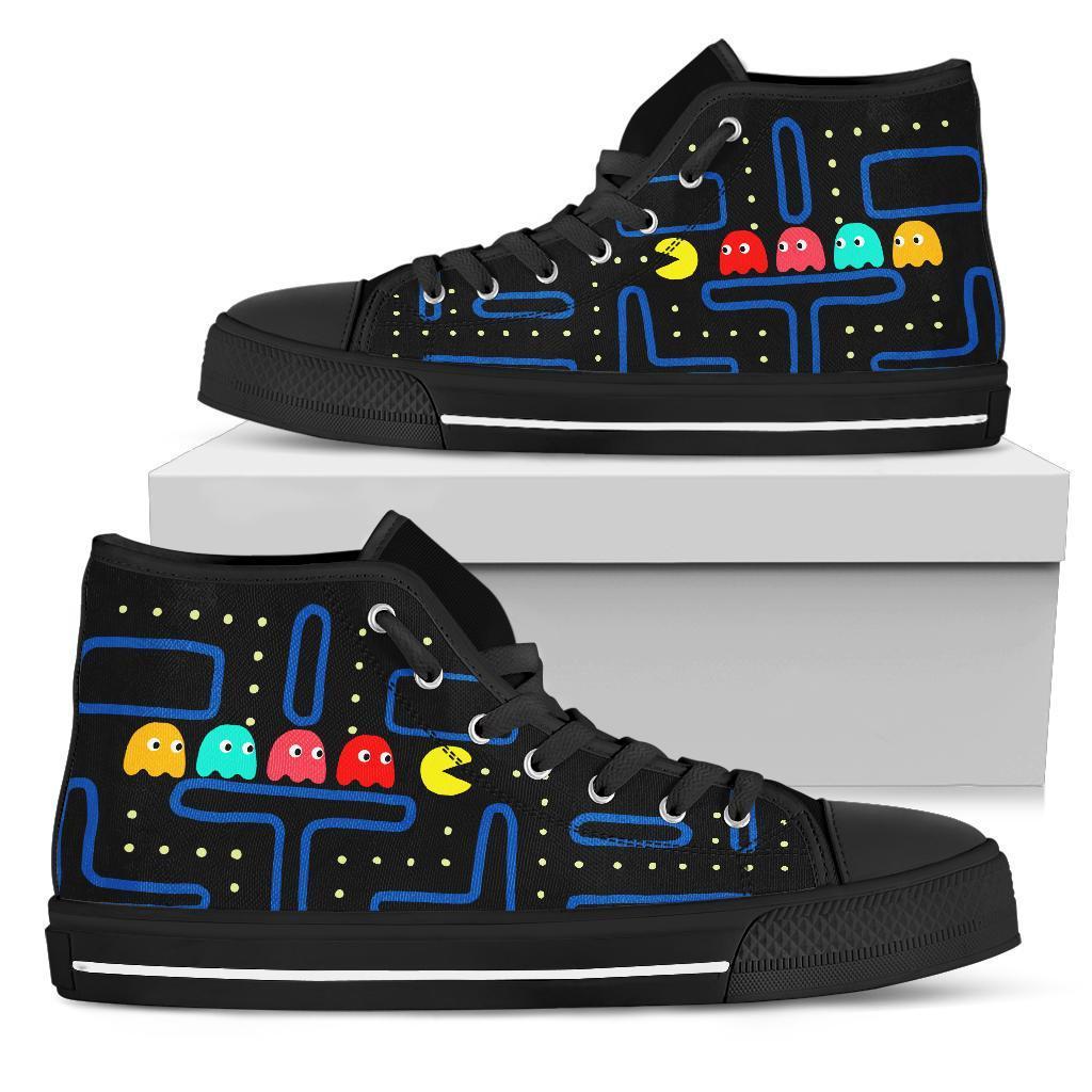Pac-Man Sneakers Custom High Top Shoes Shoes Funny Gifts Idea Grabiiva