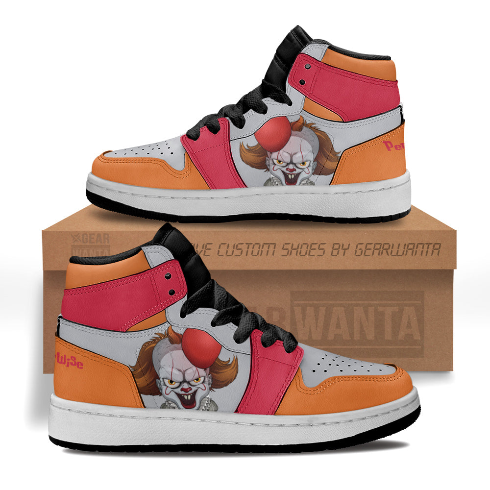 Pennywise From IT Kid J1s Sneakers Custom Grabiiva