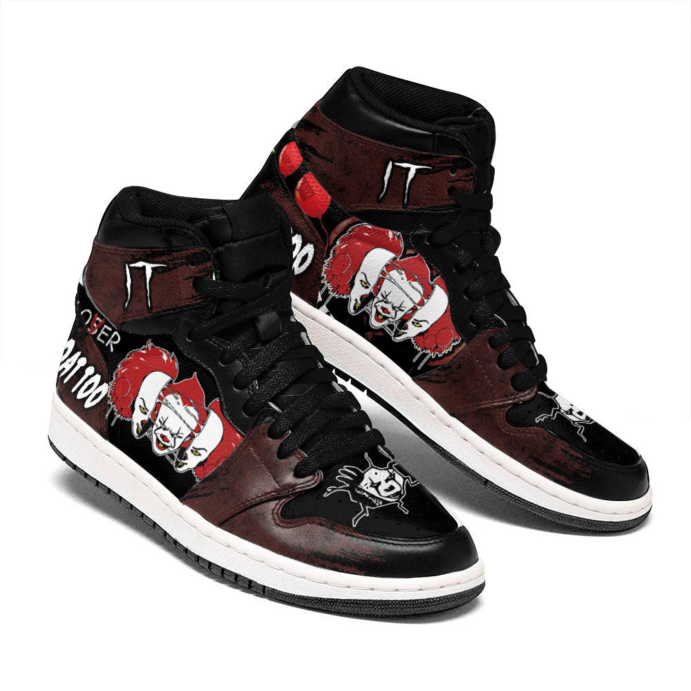 Pennywise IT J1s Sneakers Horror Face Sneakers  Grabiiva