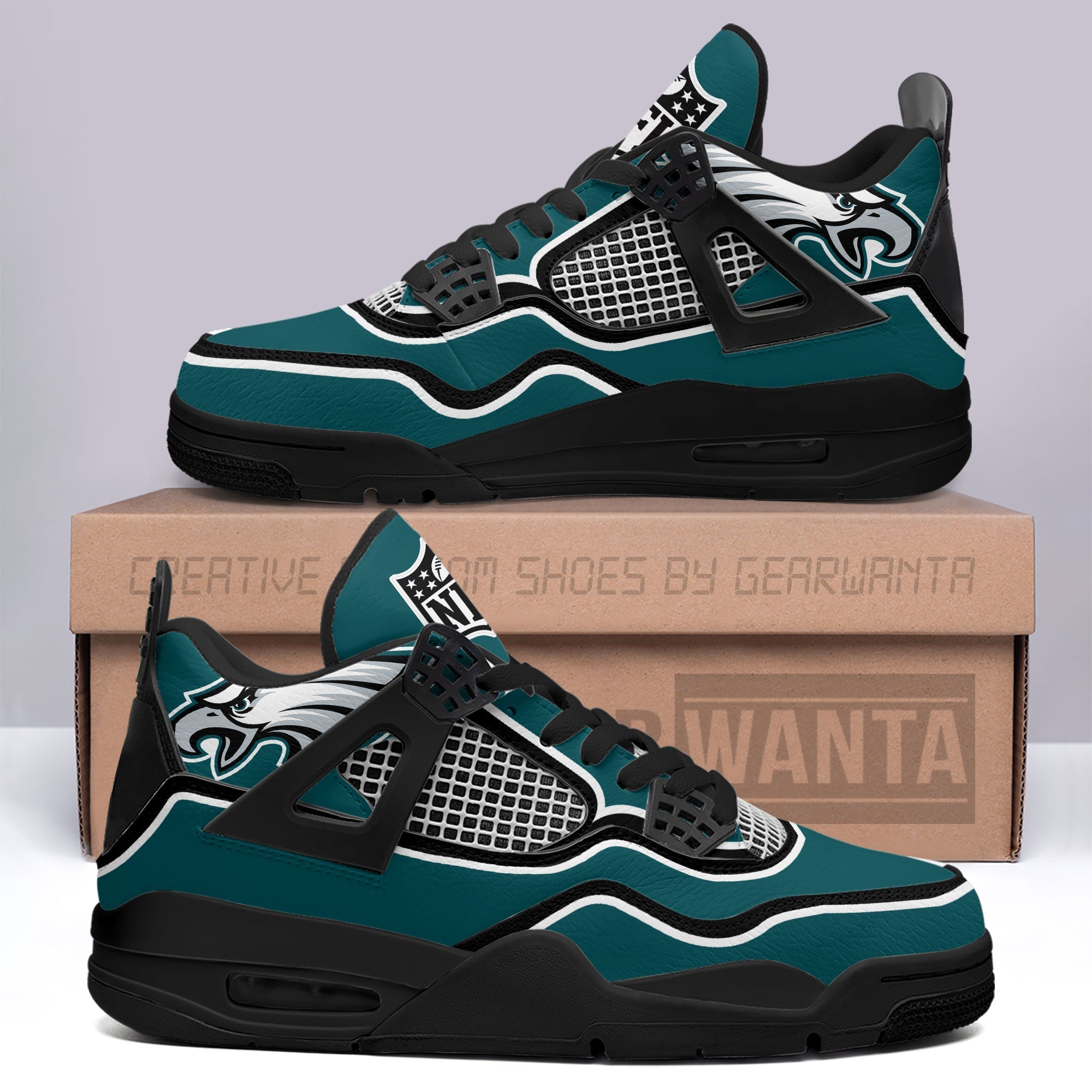 Philadelphia Eagles Aj4 Sneakers Custom Shoes Grabiiva