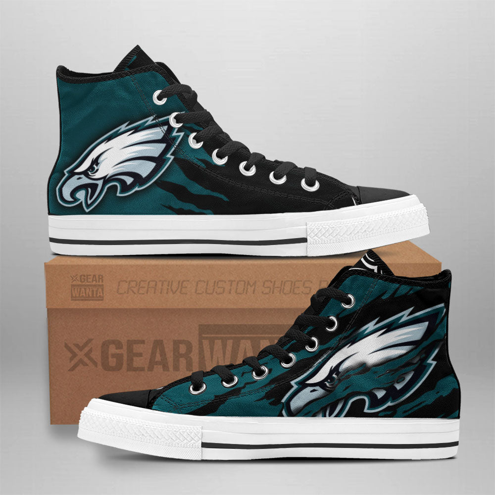 Philadelphia Eagles High Top Shoes Custom For Fans Grabiiva