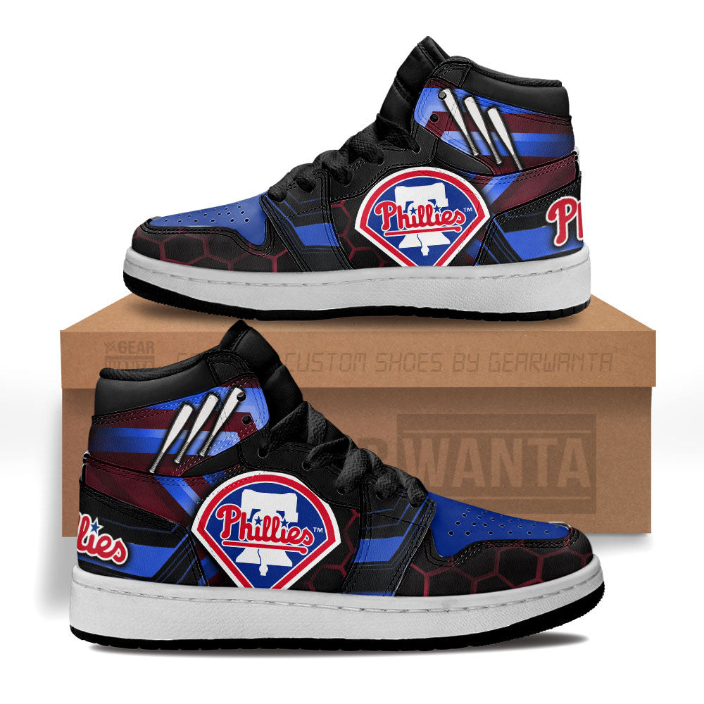 Philadelphia Phillies Kid J1s Sneakers Custom Grabiiva