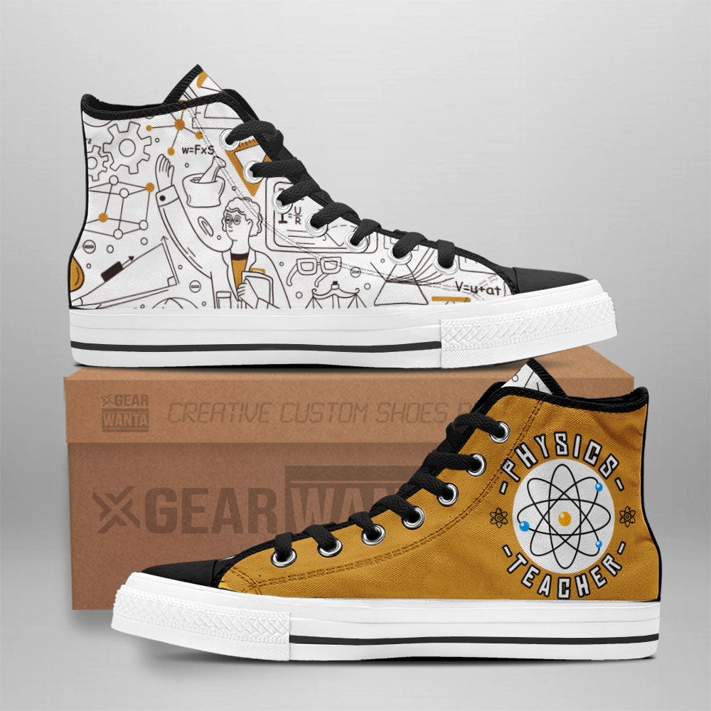 Physics Teacher High Top Shoes Custom Grabiiva