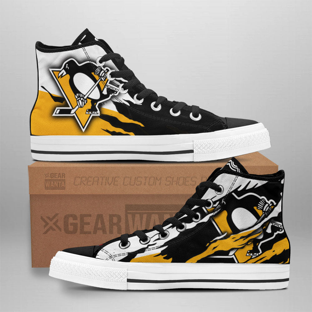 Pittsburgh Penguins High Top Shoes Custom For Fans Grabiiva