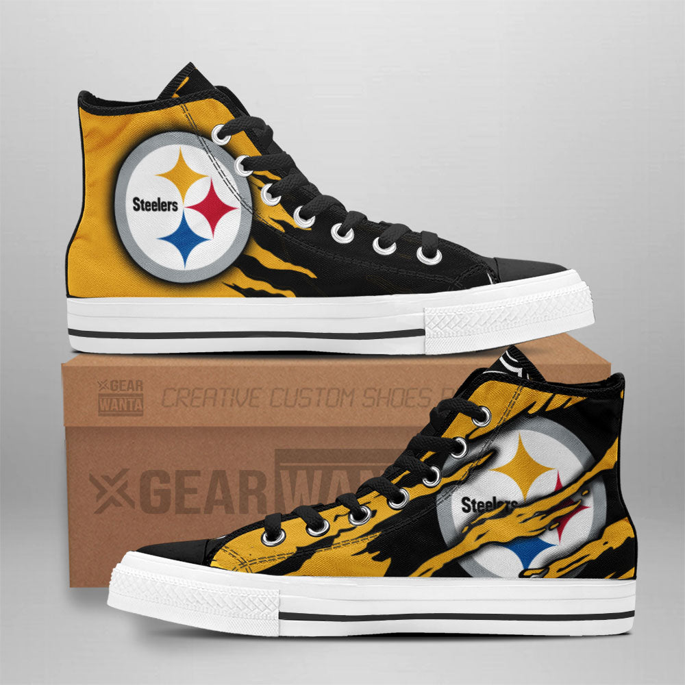 Pittsburgh Steelers High Top Shoes Custom For Fans Grabiiva