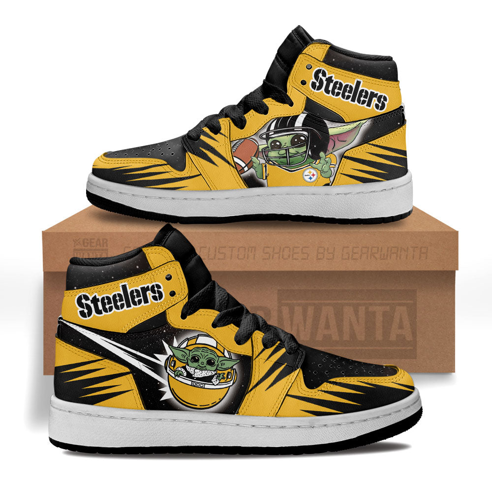 Pittsburgh Steelers Kid J1s Sneakers Custom For Kids Grabiiva
