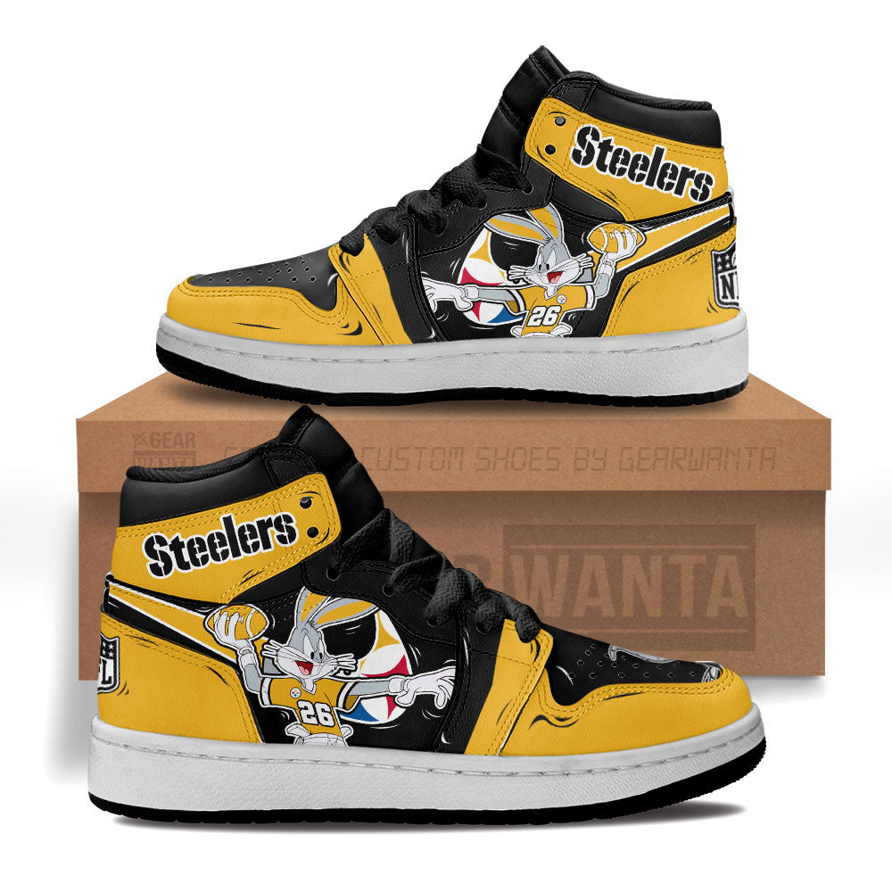 Pittsburgh Steelers Kid J1s Sneakers Custom Grabiiva