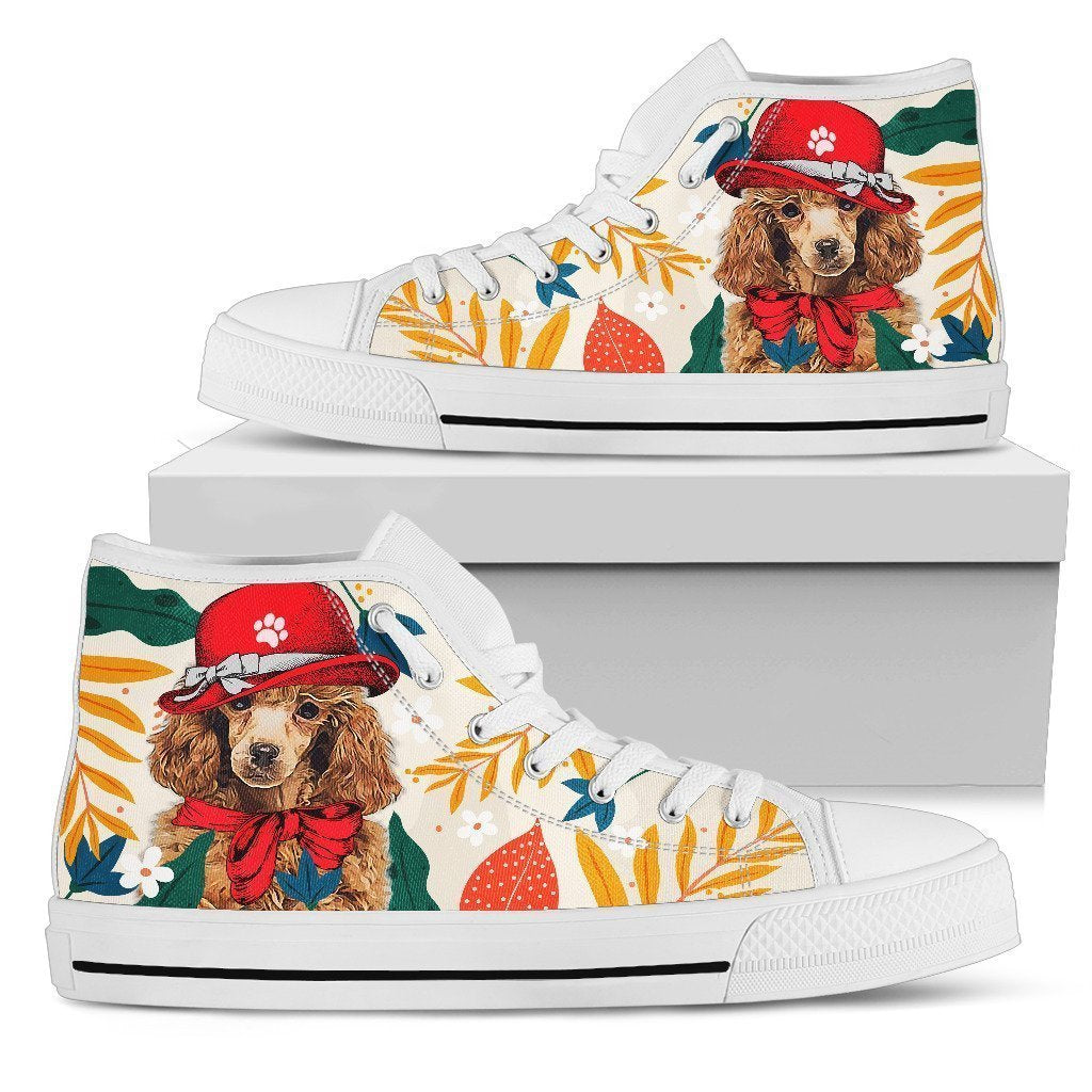 Poodle Dog Sneakers Women High Top Shoes Funny Grabiiva