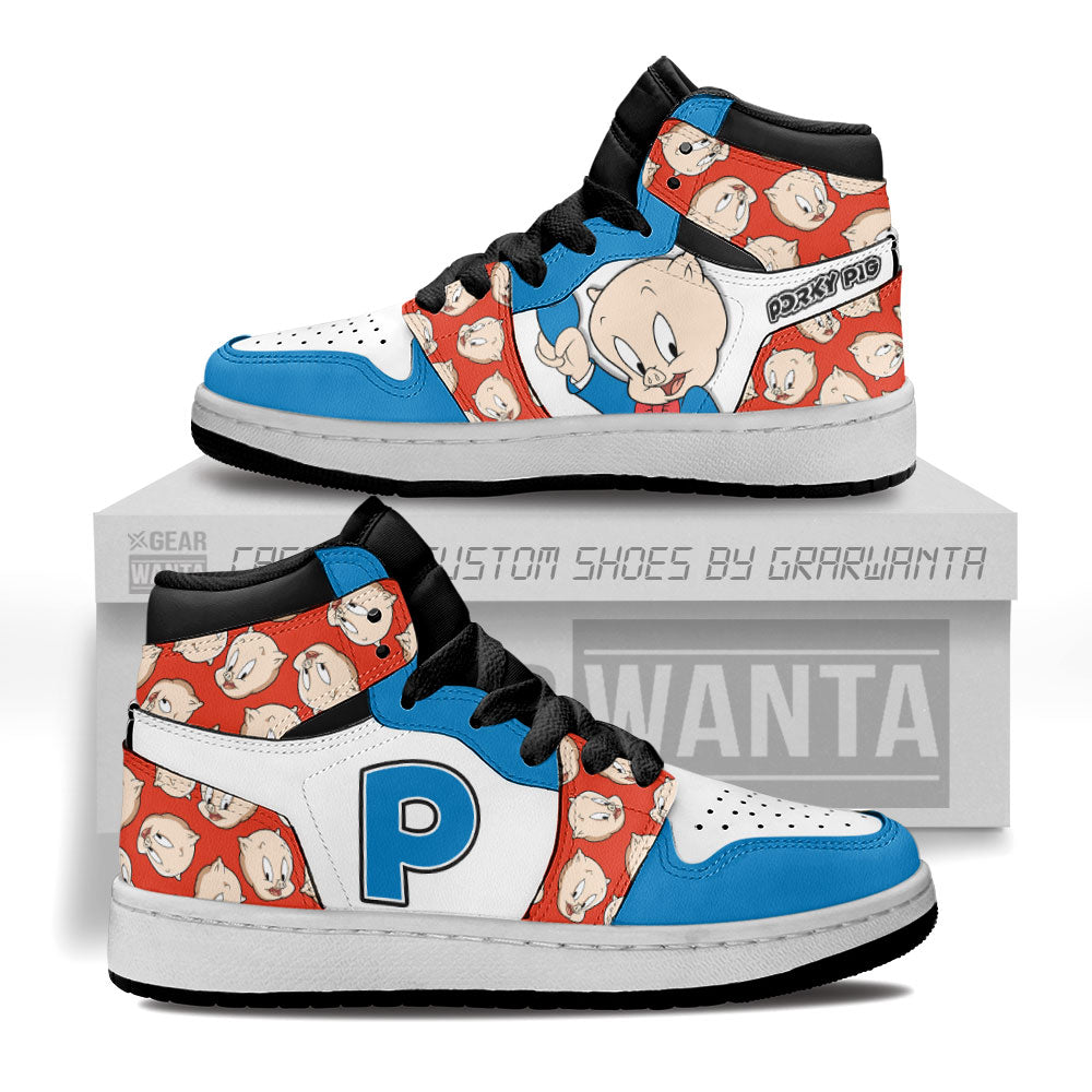 Porky Pig Kid J1s Sneakers Cartoon Collection Grabiiva