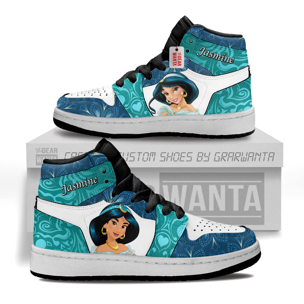 Princess Jasmine Personalized Kid J1s Sneakers Collection Grabiiva