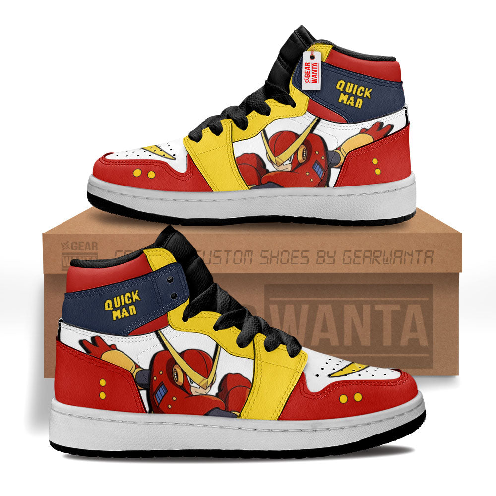 Quick Man Mega Man Kid J1s Sneakers Custom For Kids Grabiiva