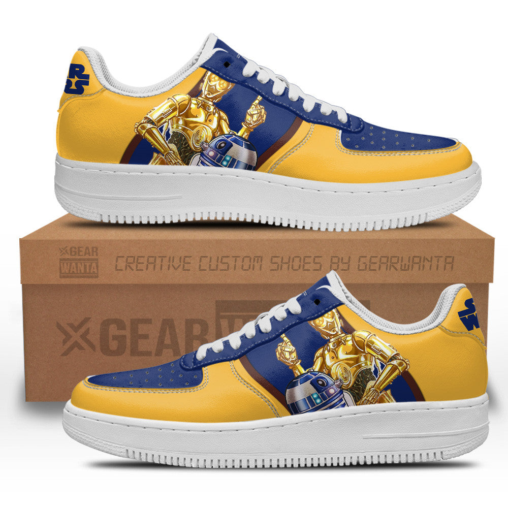 R2-D2 & C-3PO Star Wars Custom Air Sneakers LT11 Grabiiva