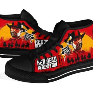 Red Dead Redemption II Sneakers Custom High Top Shoes For Fans Grabiiva
