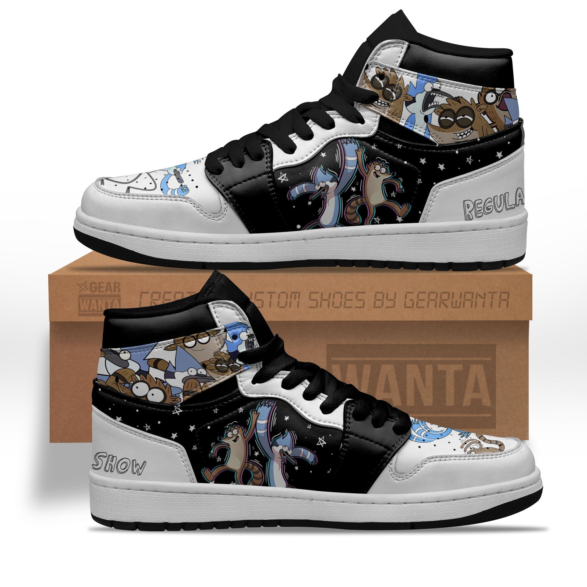 Regular Show Mordecai and Rigby J1s Sneakers  Grabiiva