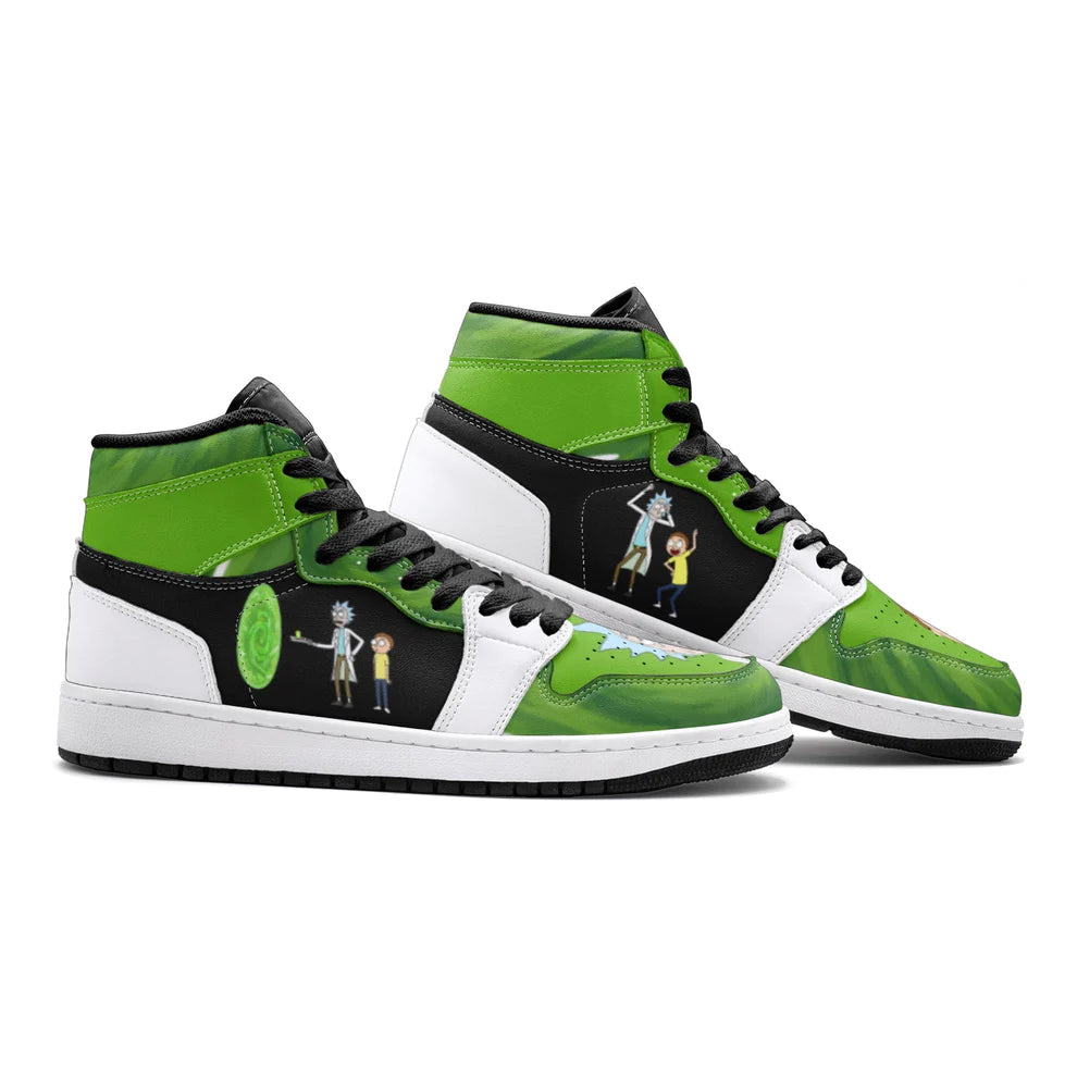 Rick And Morty AJ1s Sneakers Custom Portal Travel BRB02  Grabiiva
