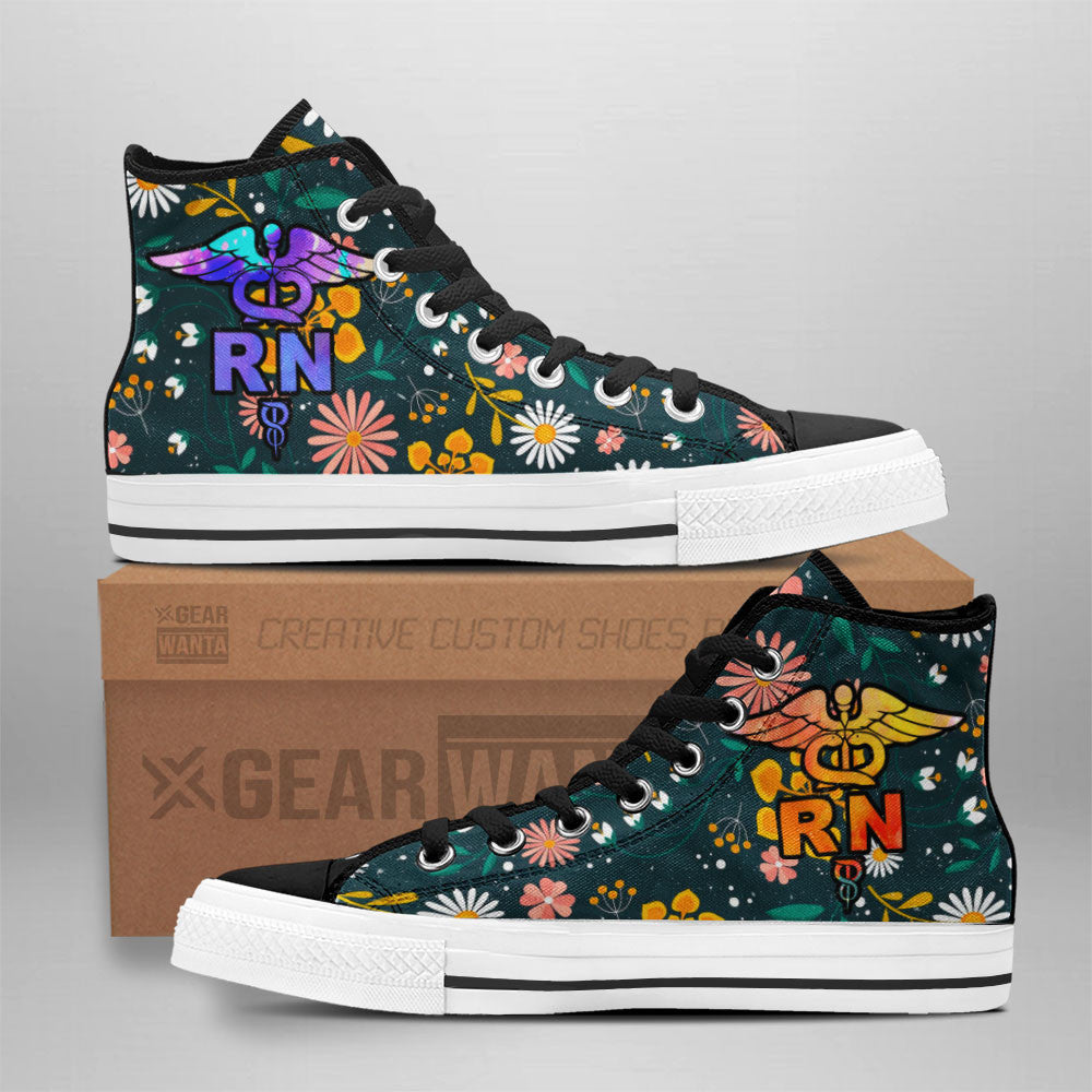 RN Nurse High Top Shoes Custom Grabiiva
