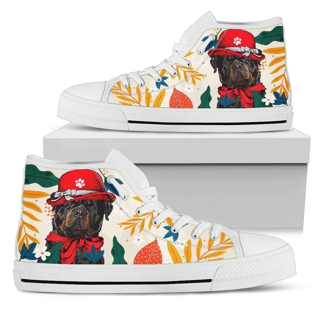 Rottweiler Dog Sneakers Women High Top Shoes Funny Grabiiva