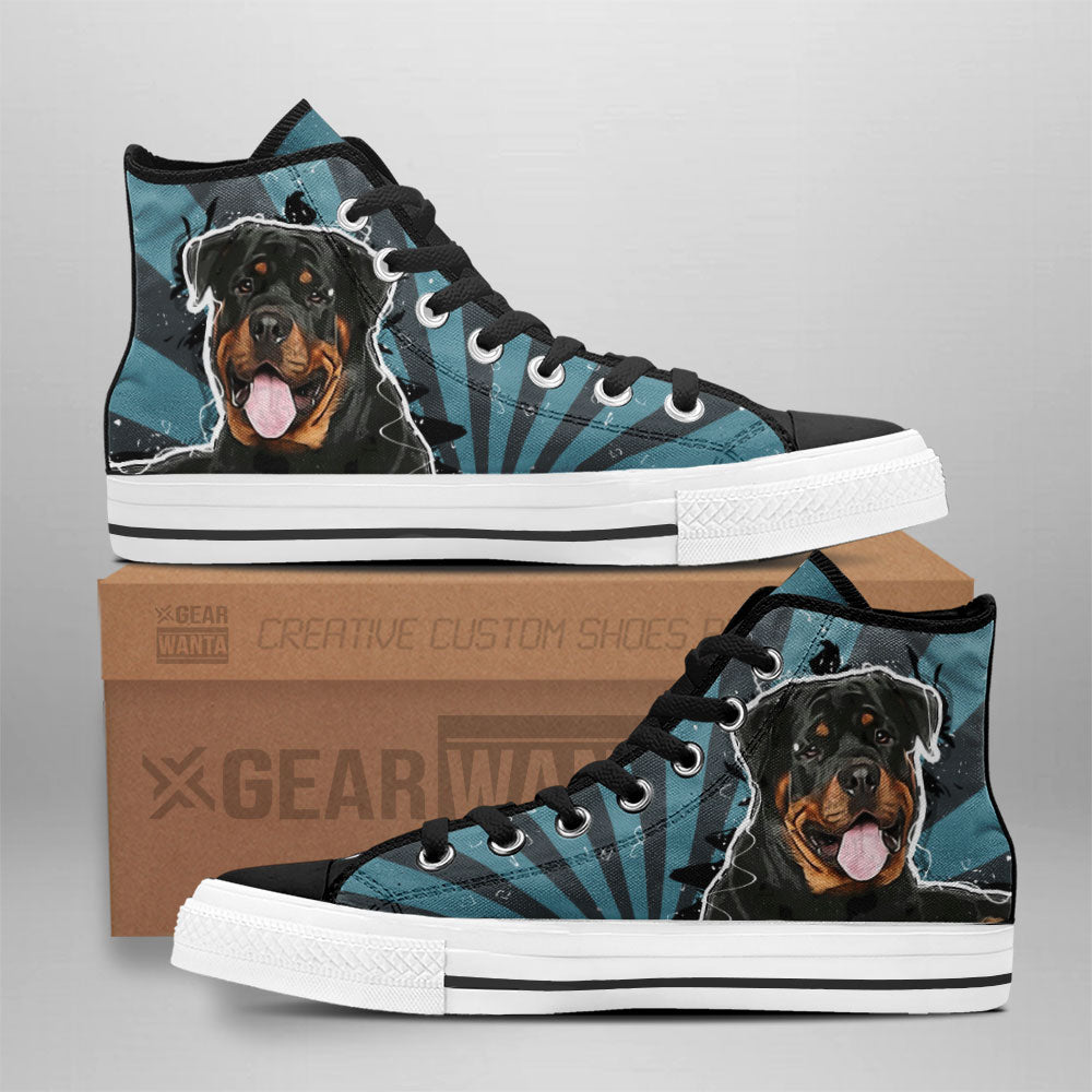 Rottweiler High Top Shoes Custom Grabiiva