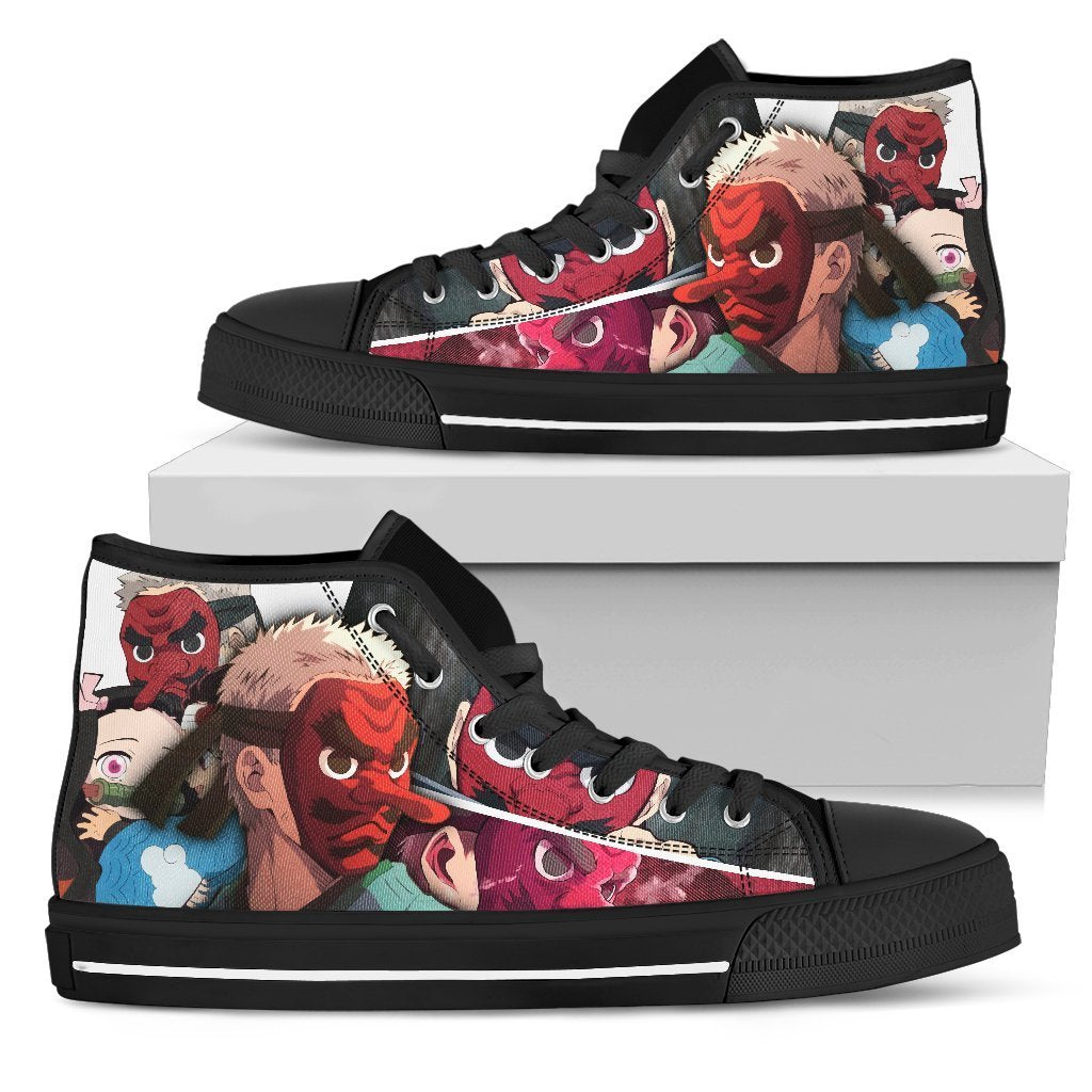 Sakonji Sneakers Demon Slayer High Top Shoes Anime Custom MN19 Grabiiva