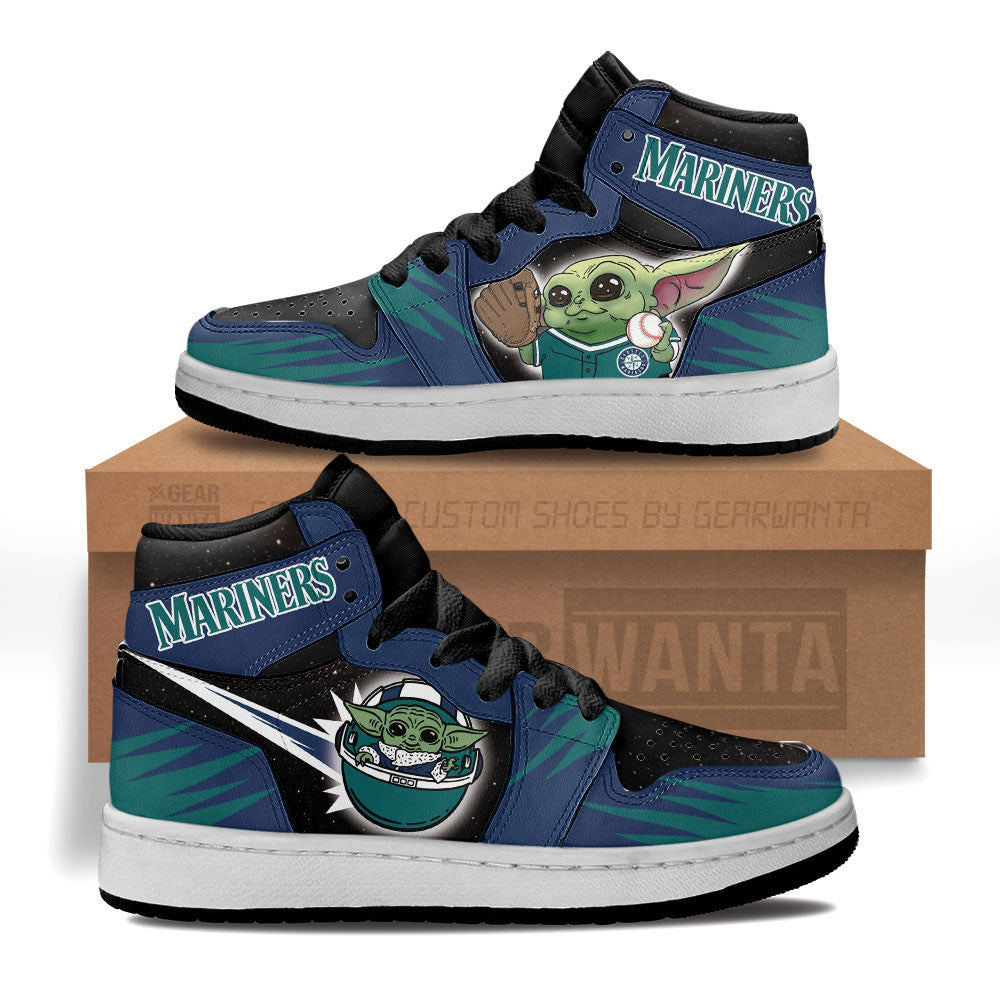 Seattle Mariners Kid J1s Sneakers Custom For Kids Grabiiva