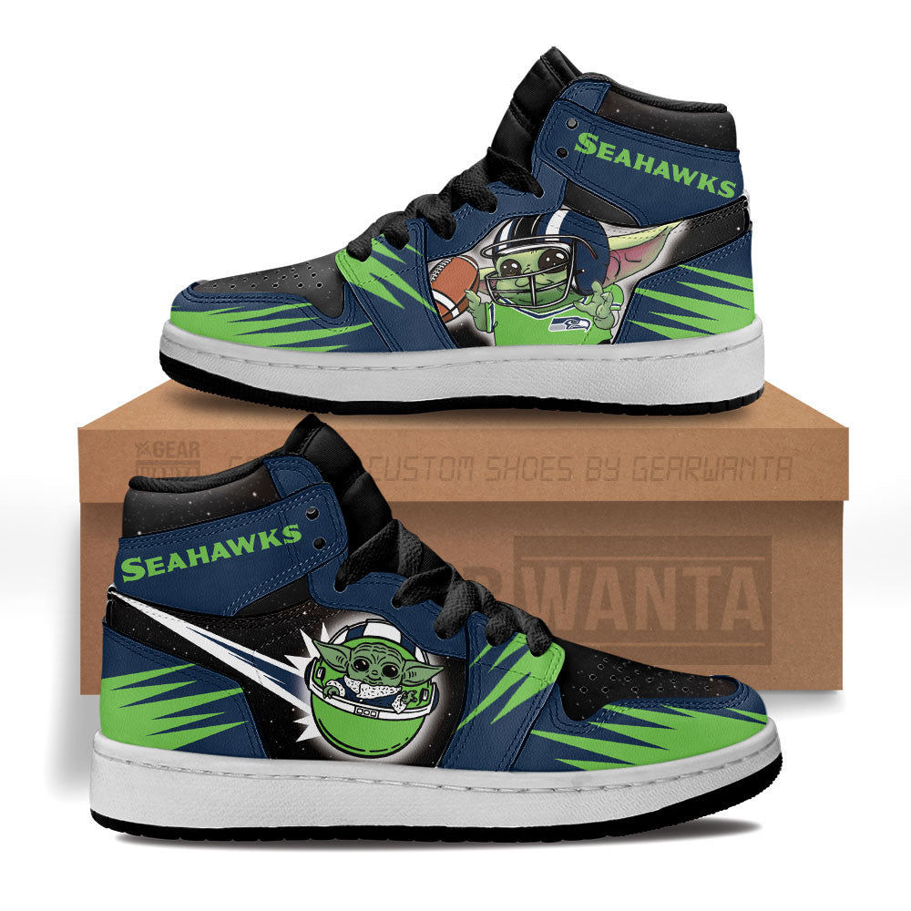Seattle Seahawks Kid J1s Sneakers Custom For Kids Grabiiva