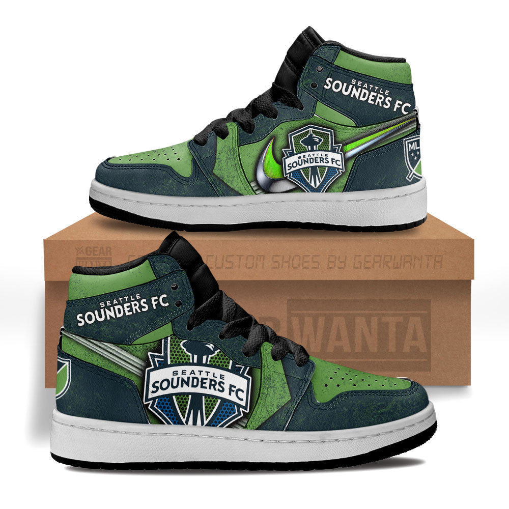 Seattle Sounders FC Kid J1s Sneakers Custom Grabiiva