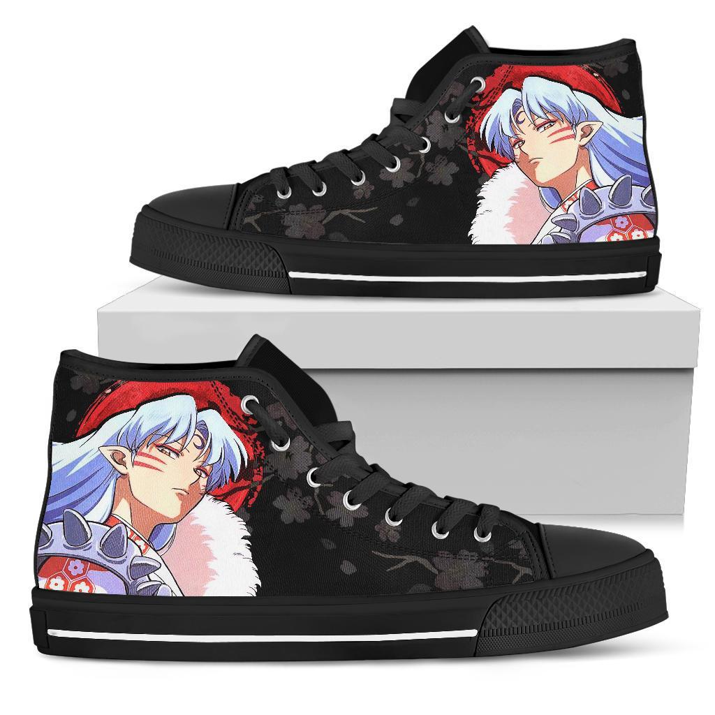 Sesshomaru Inuyasha Sneakers Anime High Top Shoes Custom PT20 Grabiiva