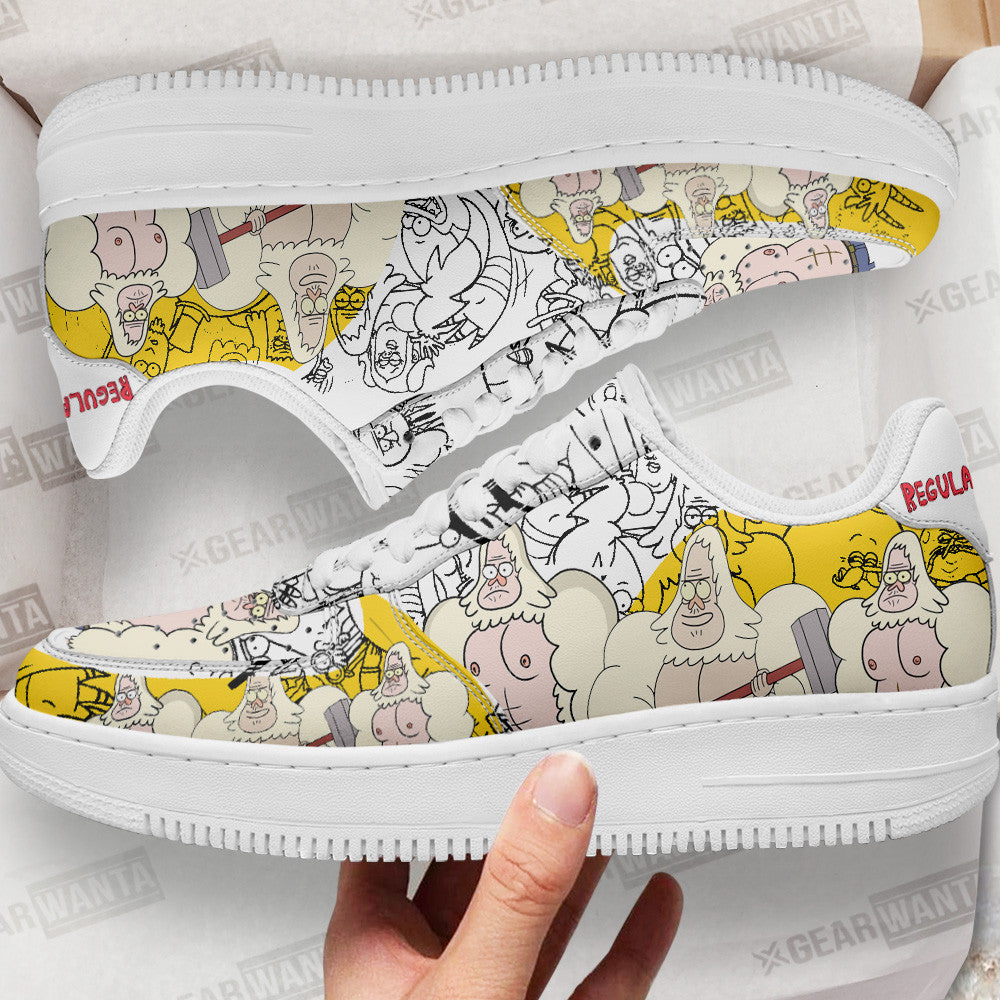 Skips Regular Show Air Sneakers Custom Cartoon Shoes Grabiiva