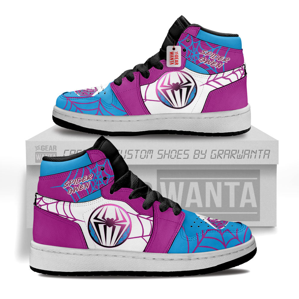 Spider Gwen Personalized Kid J1s Sneakers Collection Grabiiva