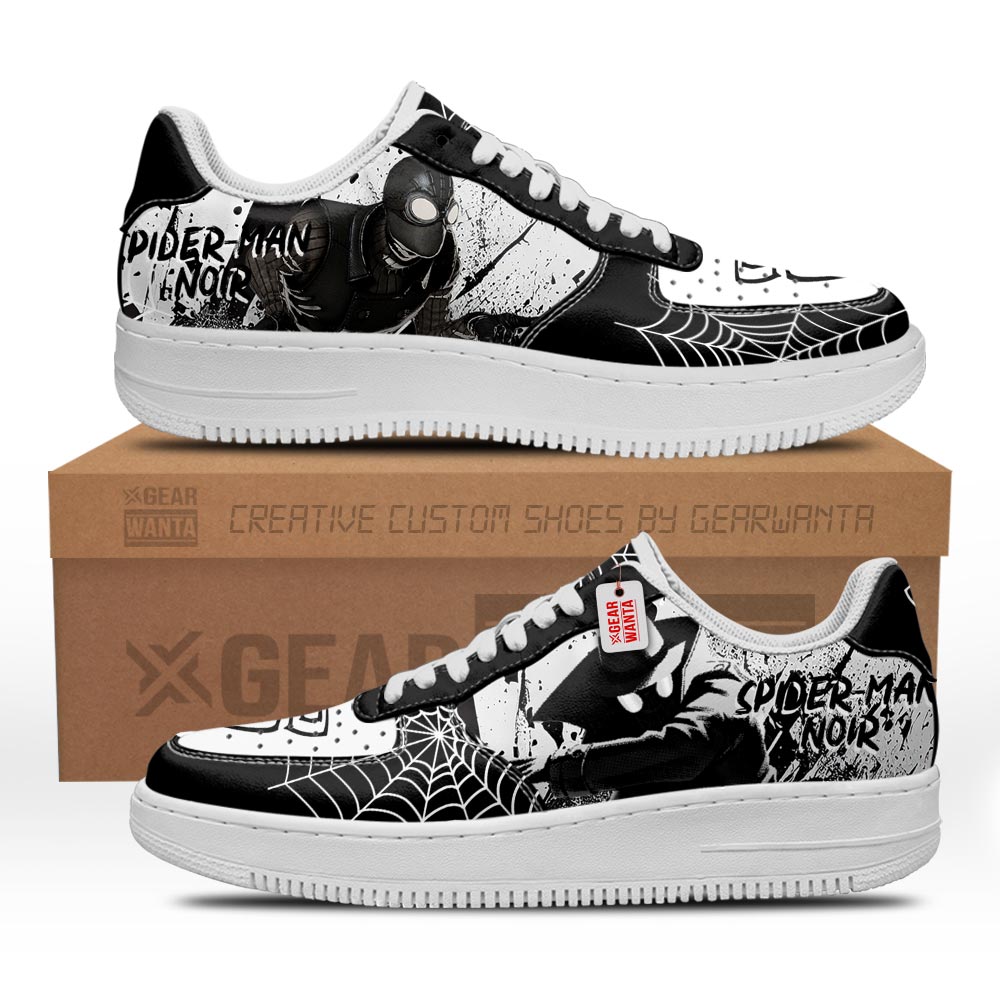 Spider-Man Noir Spider-Verse Custom Air Sneakers PT18 Grabiiva