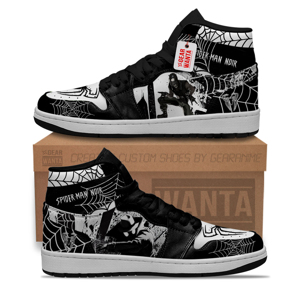 Spider-Man Noir Spider-Verse J1s Sneakers Custom For Fans PT21  Grabiiva
