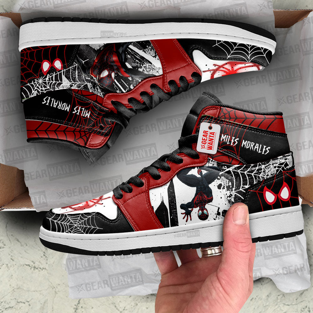 Spider-Verse J1s Sneakers Custom Miles Morales  Grabiiva