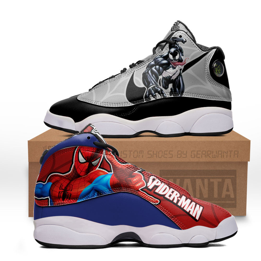 Spiderman vs Venom J13s Sneakers Super Heroes Custom Shoes Grabiiva