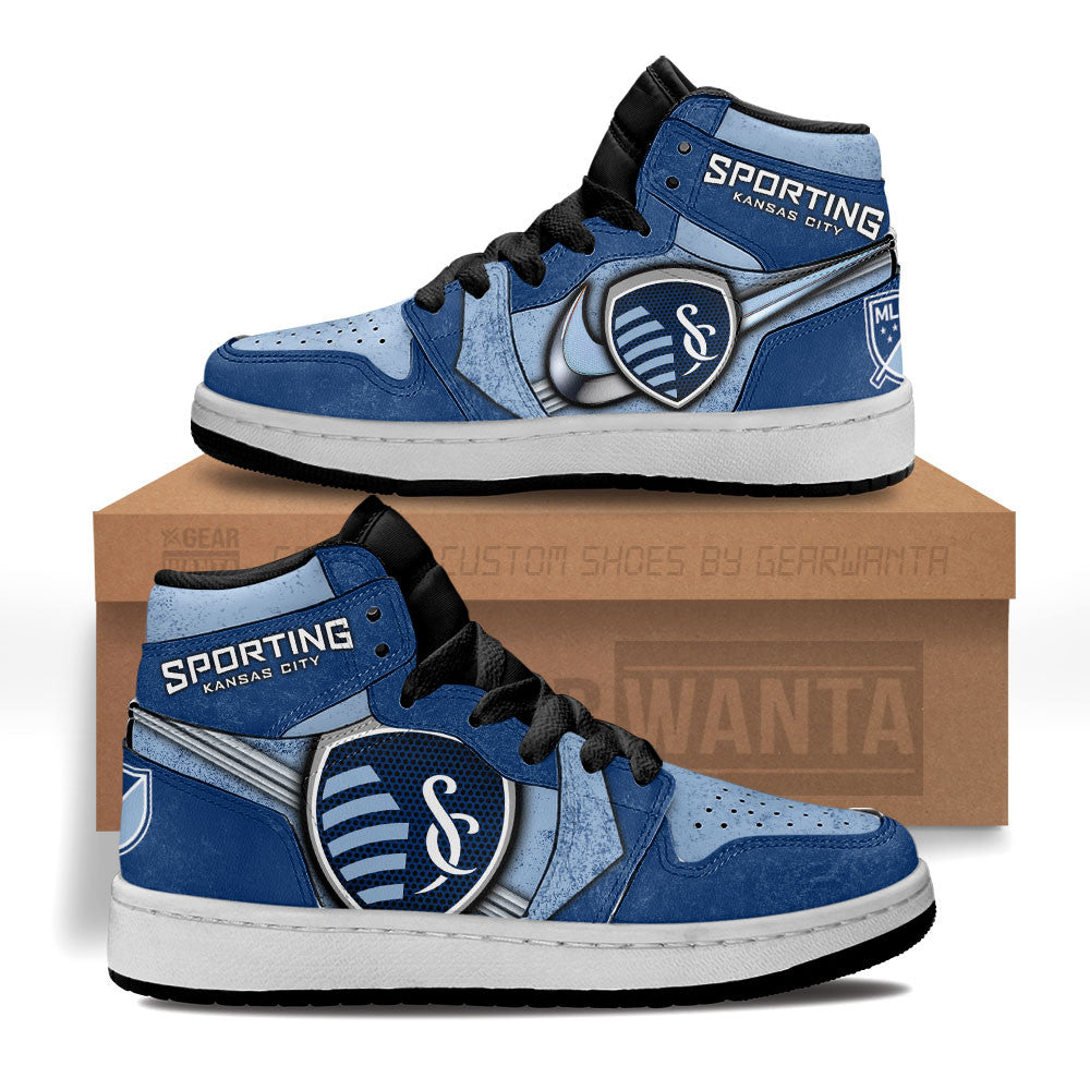 Sporting Kansas City Kid J1 Sneakers Custom Shoes For Kids Grabiiva