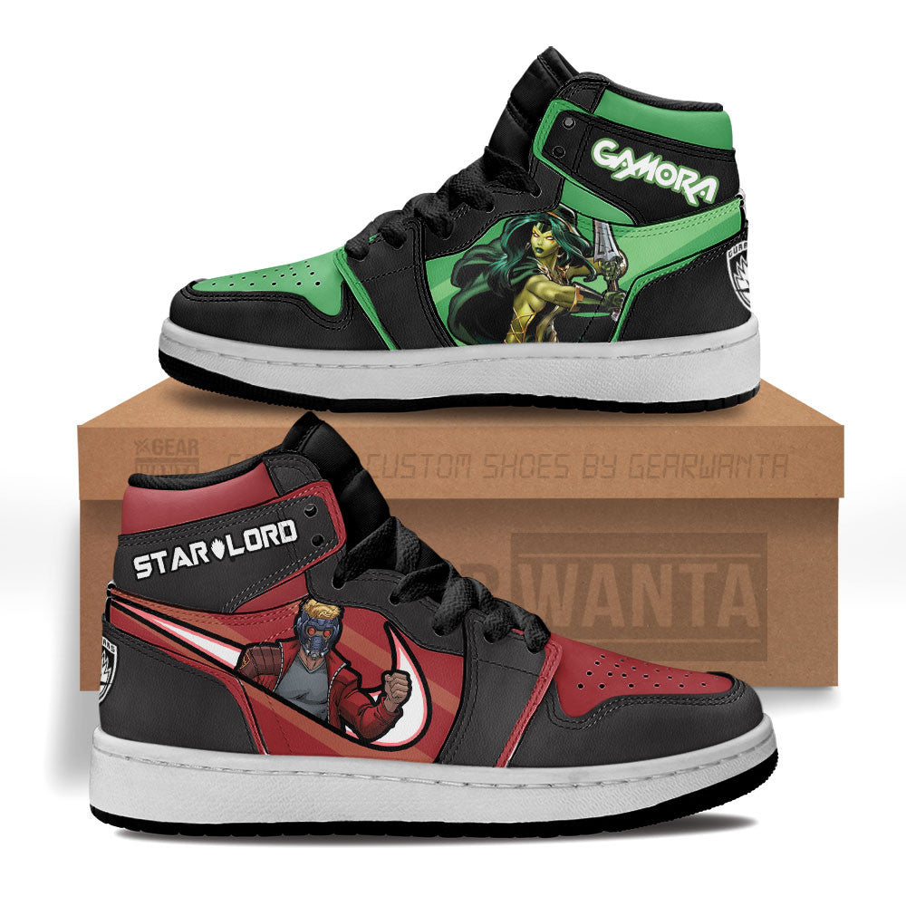 Starlord vs Gamora Kid J1s Sneakers Custom Grabiiva