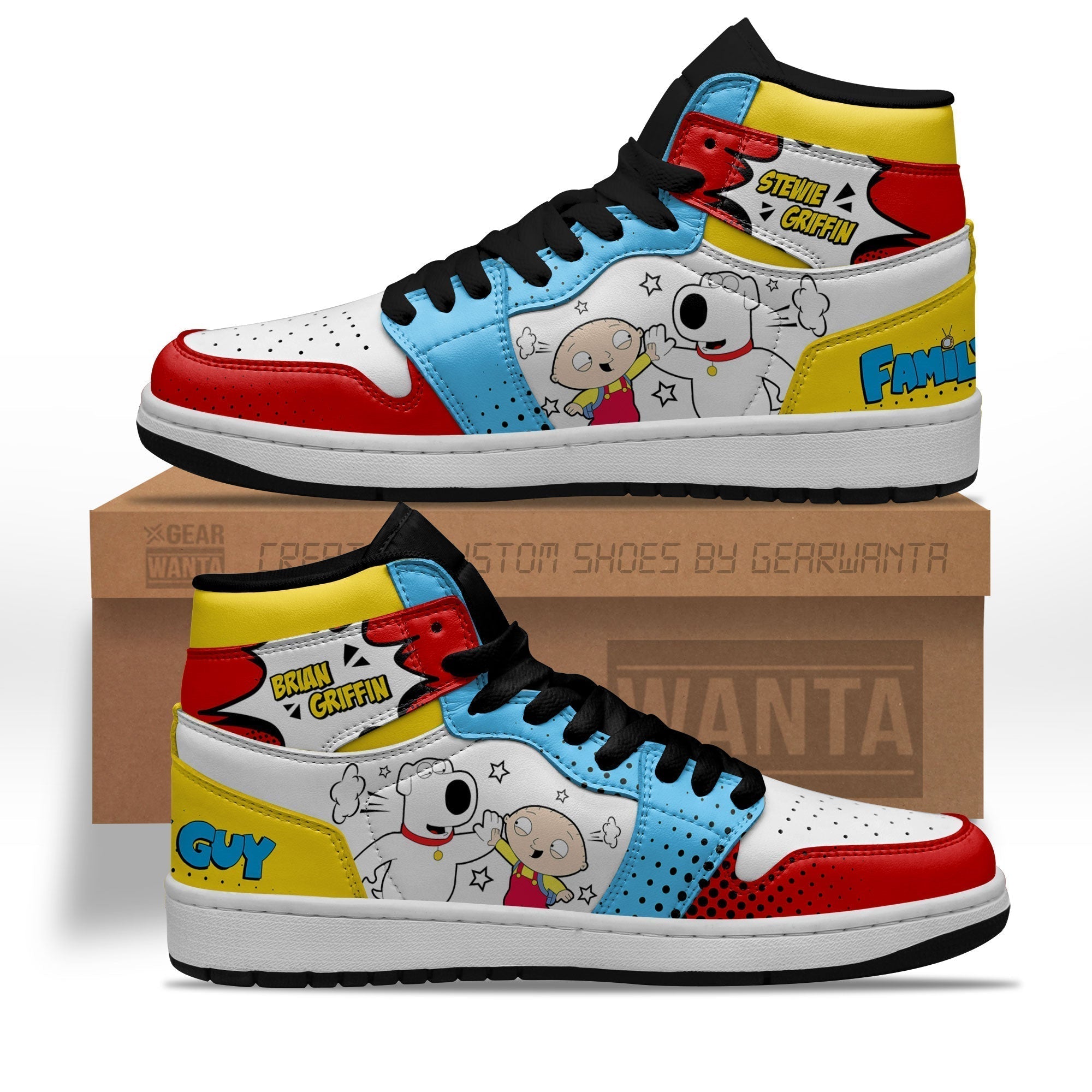 Stewie Griffin and Brian Griffin JDs Sneakers Custom Family Guy Shoes  Grabiiva