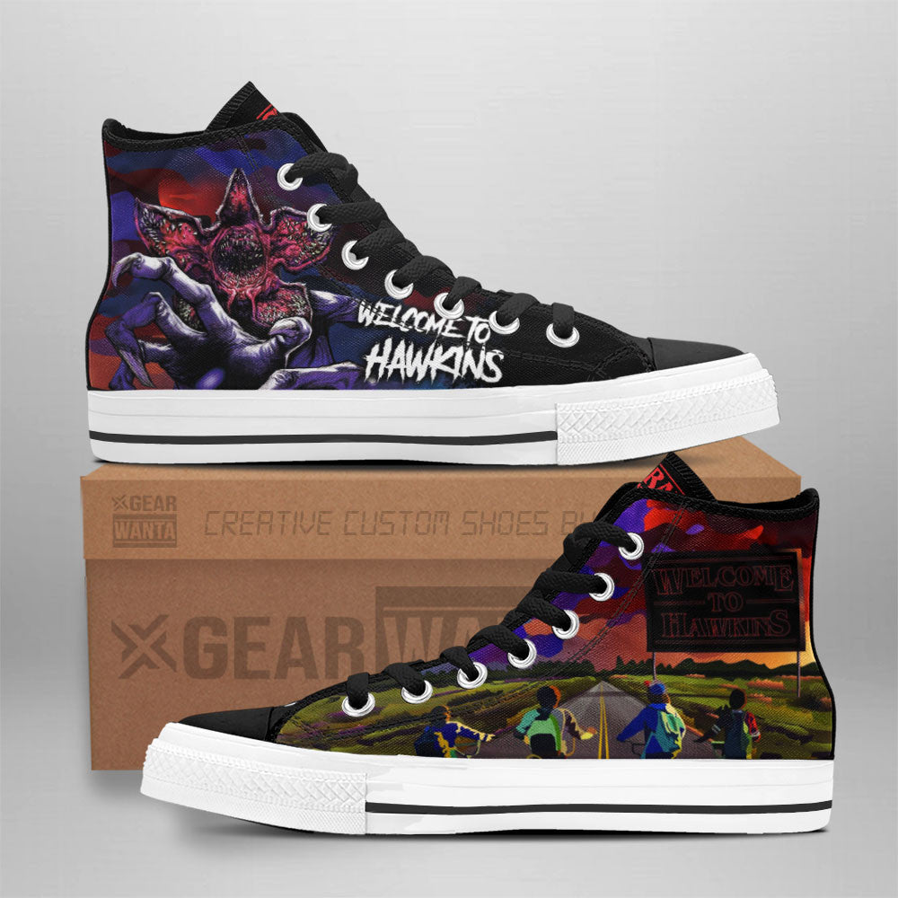 Stranger Things Hawkins High Top Shoes Custom Grabiiva