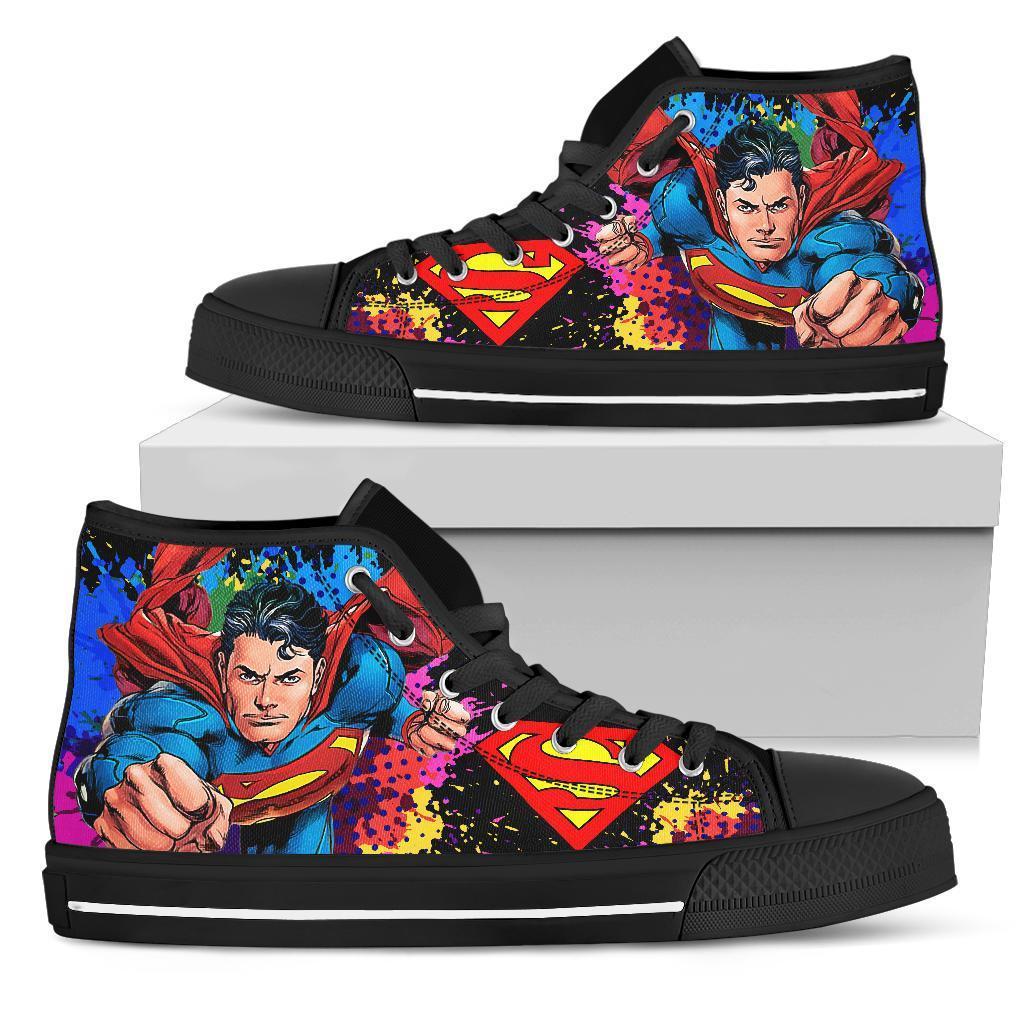 Superman Comic High Top Shoes Custom Idea Grabiiva