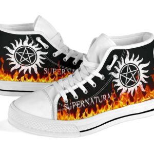 Supernatural Sneakers Fire High Top Shoes Custom Idea Grabiiva
