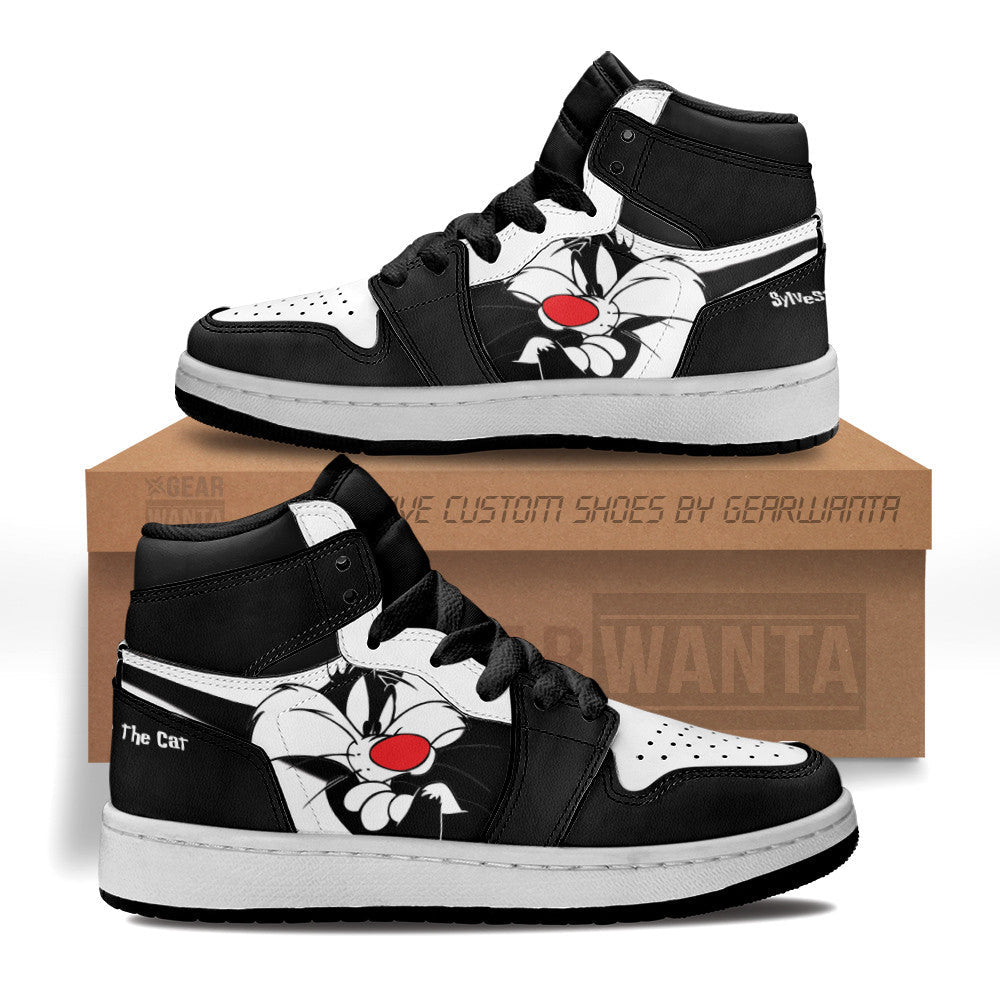 Sylvester the Cat Kid J1s Sneakers Custom Grabiiva