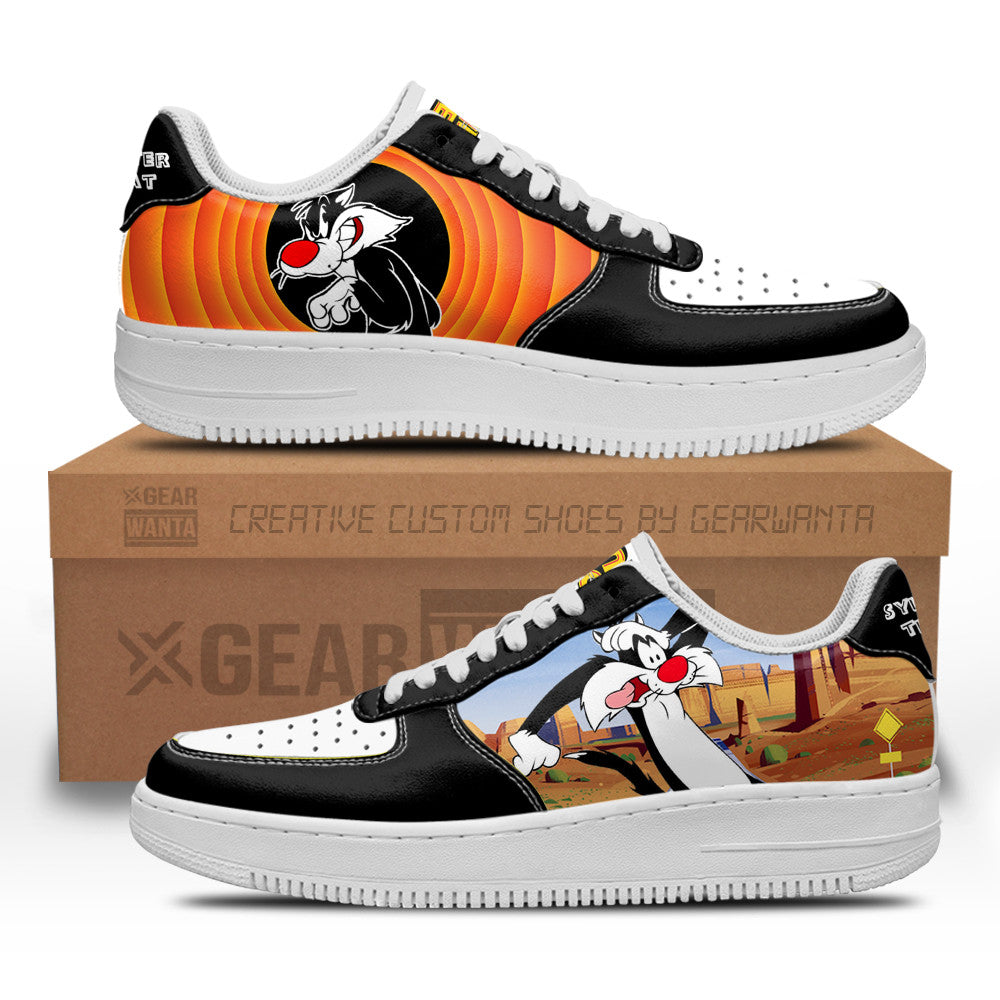 Sylvester the Cat Looney Tunes Custom Air Sneakers QD14 Grabiiva