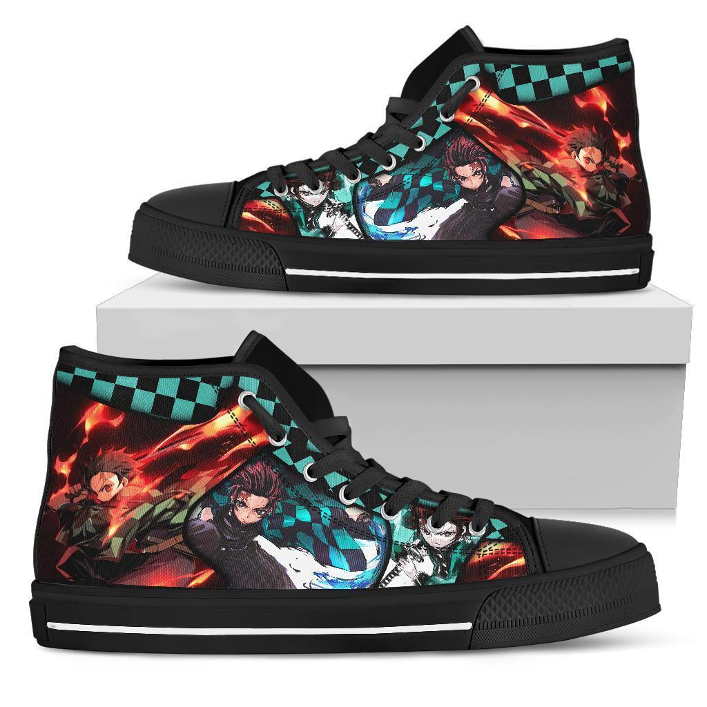 Tanjiro High Top Shoes Custom Demon Slayer Anime Sneakers Grabiiva