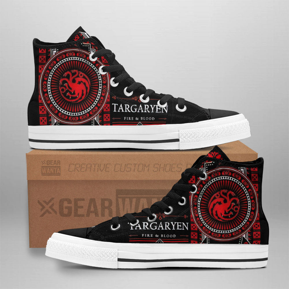 Targaryen Game Of Thrones High Top Shoes Custom For Fans Grabiiva