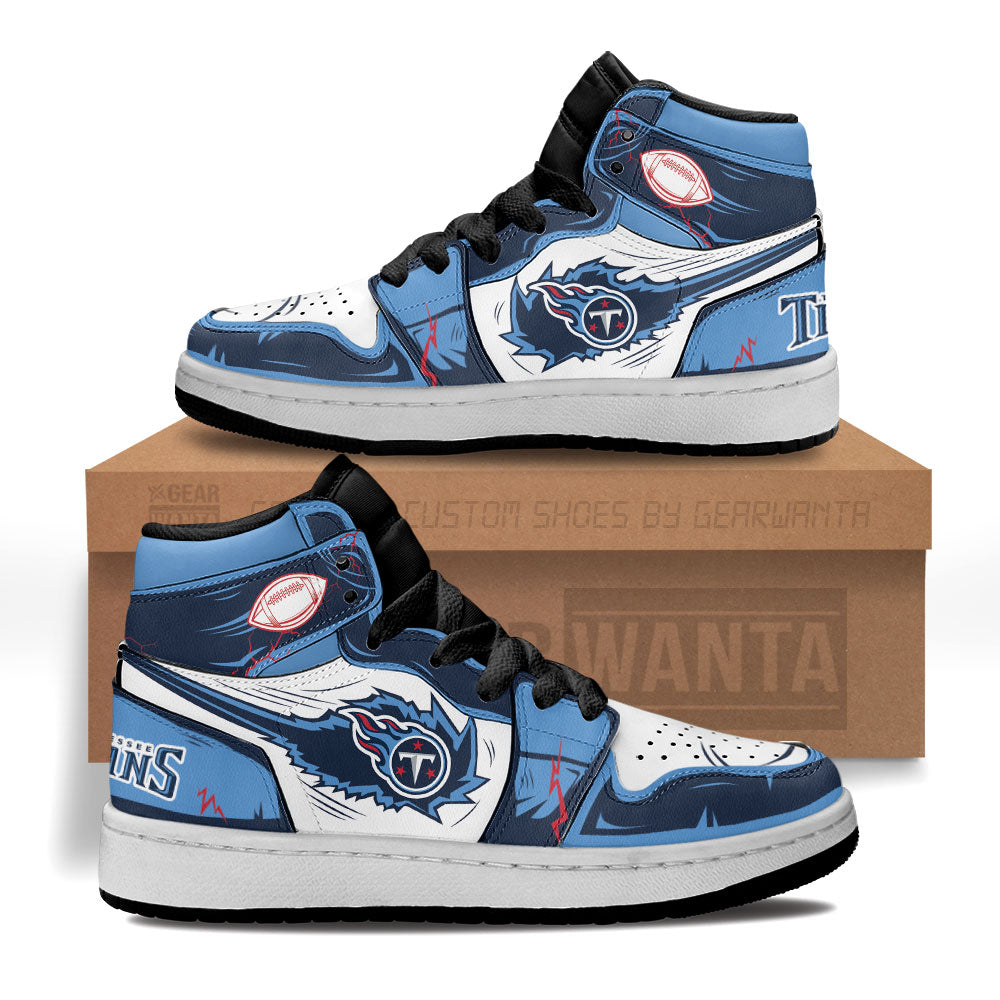 Tennessee Titans Kid J1s Sneakers Custom Grabiiva